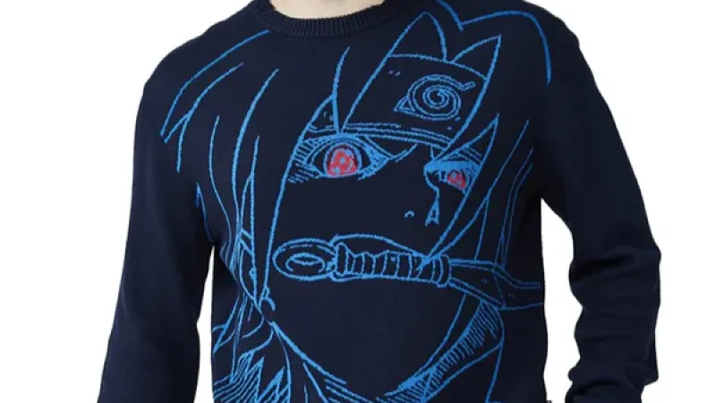 Team Liquid Naruto Sasuke Distressed Sweatshirt Navy Blue